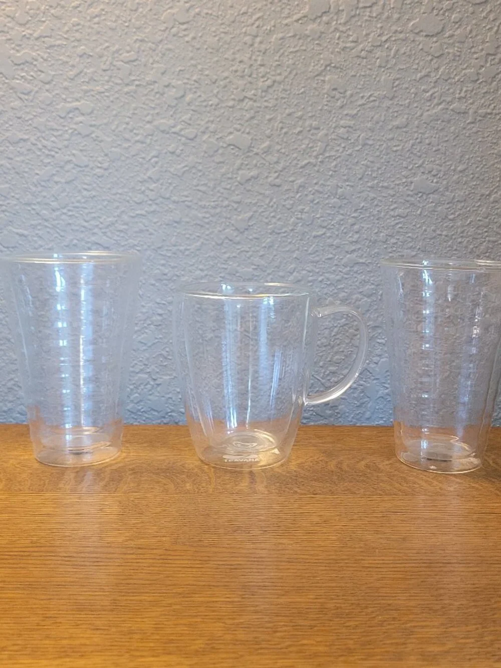 Pre-Starbucks Teavana Double-Walled Round Handle Coffee Mug & 2 Glass Tumblers